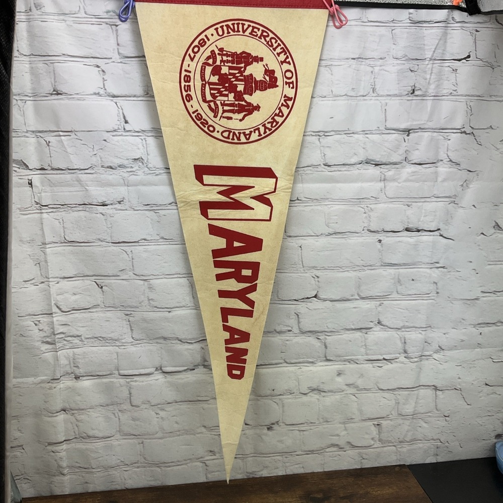 Vintage 1950s University of Maryland Wool Felt College Pennant Terrapins 30"